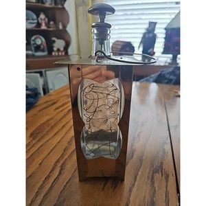 Tilso Japan Brass Glass Liquor Bottle Music Box Lantern 11” Height "How Dry I Am